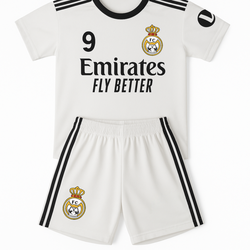 Dres MBappé Real Madrid komplet biely - Veľkosť: 152