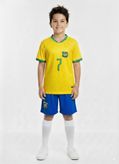 Futbalový dres Vinicius Jr. Brazil tričko žlté