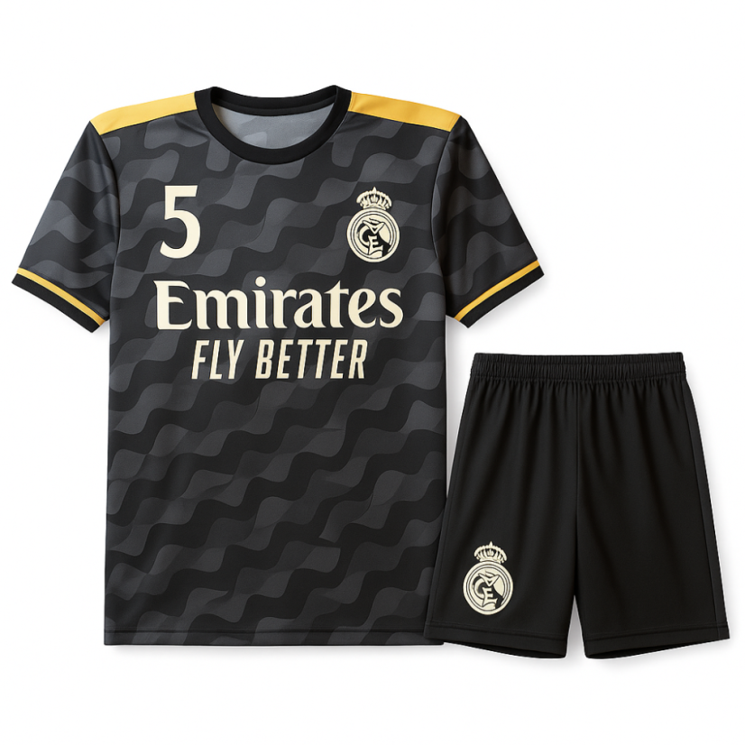 Dres Bellingham Real Madrid komplet čierny - Veľkosť: 152