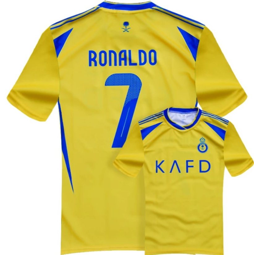 Futbalový dres Ronaldo All Nassr tričko žlté - Veľkosť: 146