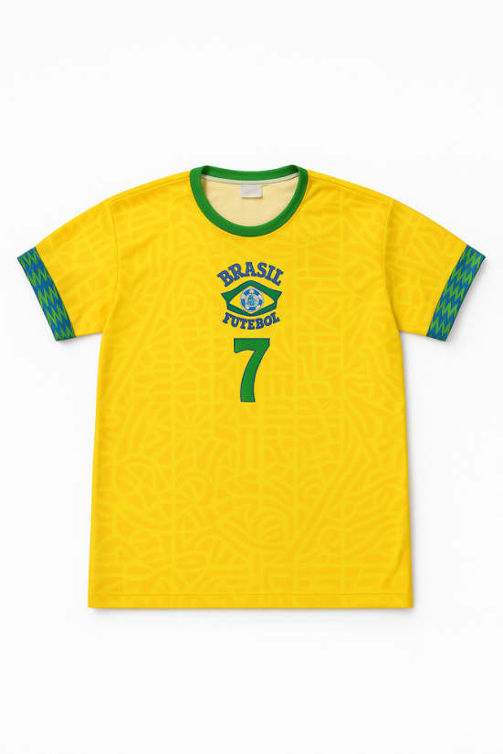 Dres Vinicius Jr. Brazil komplet žltý - Veľkosť: 152, material: 100% Polyester, Farba: Žltá
