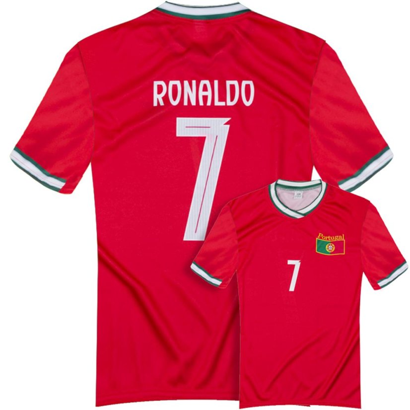 Futbalový dres Ronaldo Portugal tričko červené - Veľkosť: S