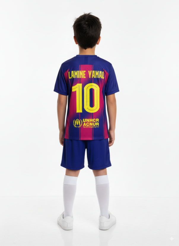 Dres Lamine Yamal FC Barcelona komplet modro červený - Veľkosť: M