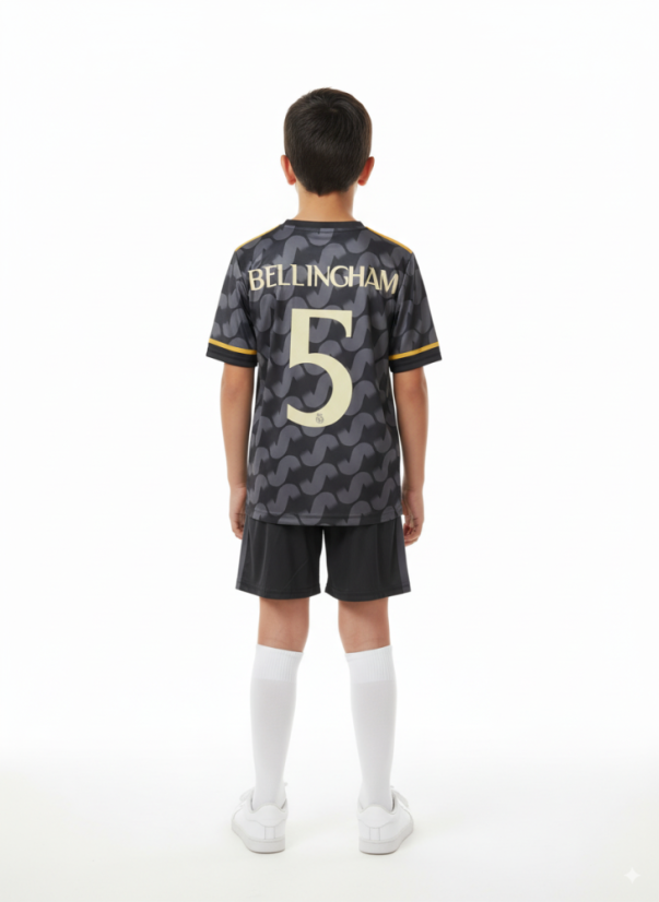Futbalový dres Bellingham Real Madrid tričko čierne - Veľkosť: 134