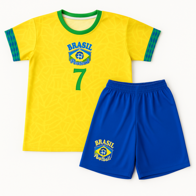 Dres Vinicius Jr. Brazil komplet žltý