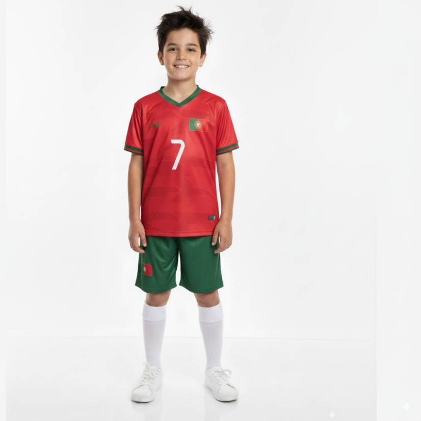 Futbalový dres Ronaldo Portugal tričko červené - Veľkosť: 122