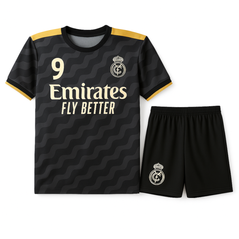 Dres MBappé Real Madrid komplet čierny - Veľkosť: S