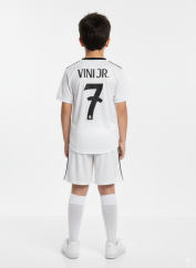 Dres Vinicius Jr. Real Madrid komplet biely